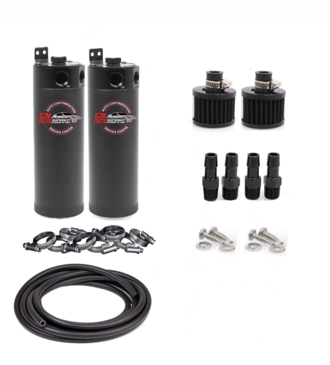 CNA Dual Baffled Catch Can Kit VQ37VHR - 750ml Capacity (Intakes Without PCV Bung)