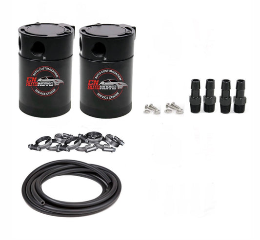 CNA Dual Baffled Catch Can Kit VQ37VHR - 150ml Capacity (Stock Intakes)